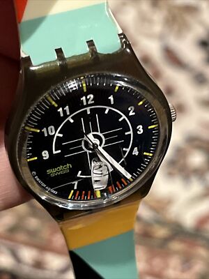 1993 Swatch Force Swiss Made Day Date Watch, 90s Retro Funky Swiss
