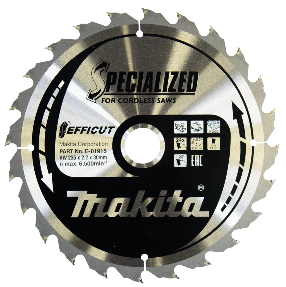 Makita Lame de Scie 235 x 1,5 x 30 24Z Efficut E-01915 Bois Rapidement Et - Photo 1/1
