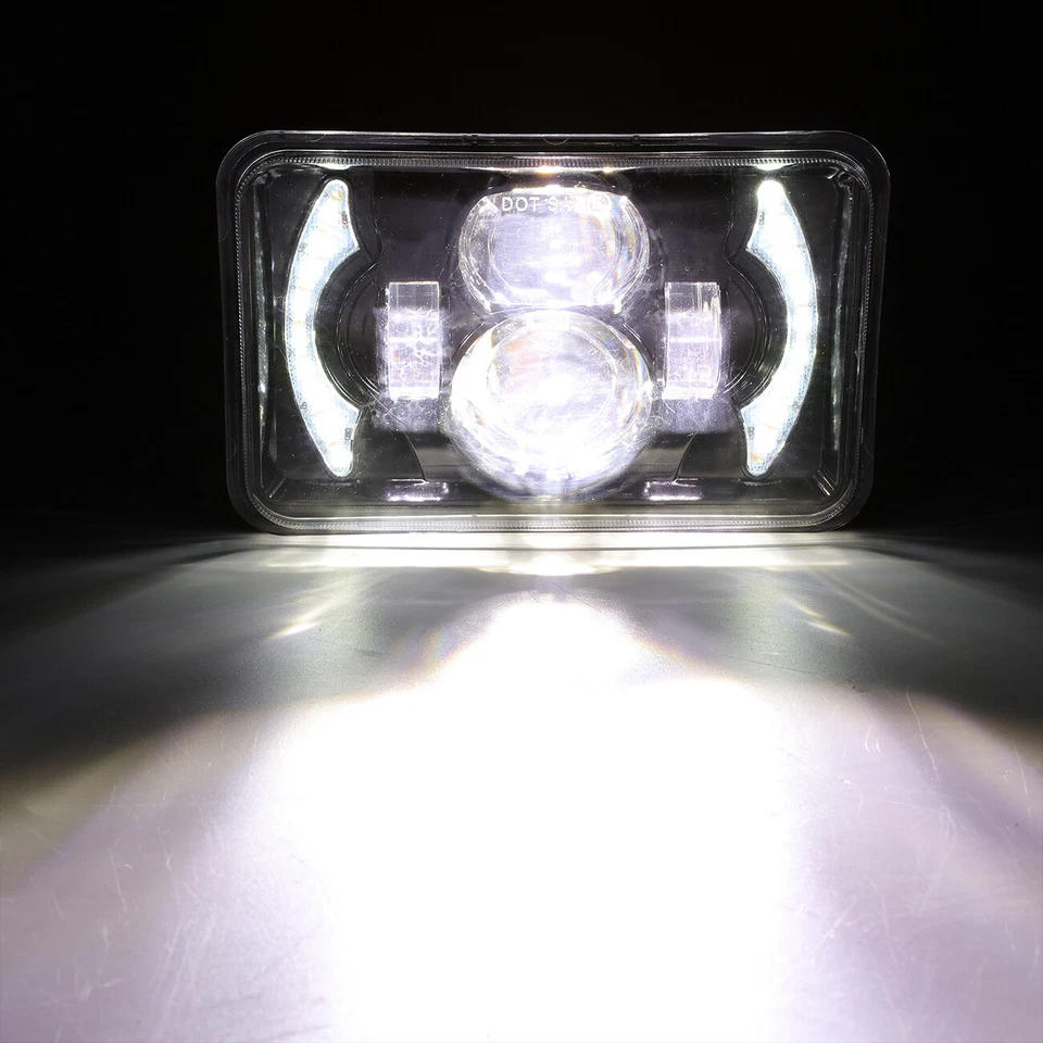 Proyector de faros LED 4x6" haz alto-bajo señal de giro para Dodge Dakota 1987-1995 Foto 2 de 4