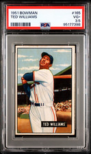 TED WILLIAMS 1951 BOWMAN BASEBALL CARD #165 PSA 3.5 VERY GOOD+ RED SOX HOF