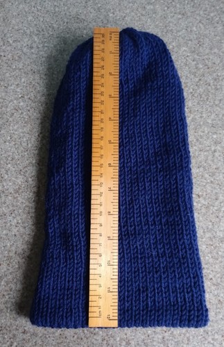 Beanie Hat Superfine 100% Merino Wool Hand Made Navy Blue - Picture 2 of 6