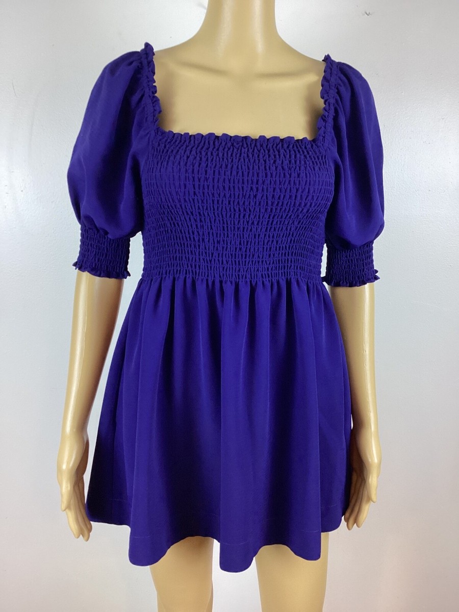 ワンピース house on the hill Puff Sleeve Dress 110 Hill House Athena Nap Dress Sz XXS Mini Smocked Puff Sleeve Navy