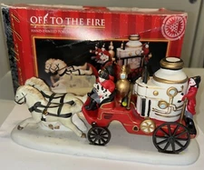 Lemax Village Collection Porcelain Off To The Fire #63167 Vintage Christmas 1996
