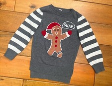 Grey Girls Snap Christmas Sweater No Size Brand Tag