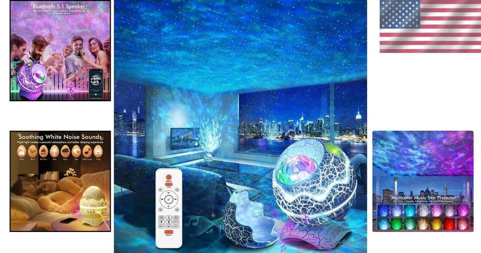 Soothing 4-in-1 Galaxy Projector: Night Light, Music Player & Timer for Bedrooms - Image 2 of 4