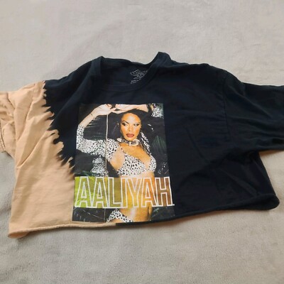 Aaliyah One In A Million Womens Adult Vintage Crop Top Meduim Black