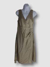$175 Lauren Ralph Lauren Women's Gold Sleeveless V-Neck Sheath Dress Size 8