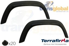 Rear Gloss Black Wheel Arch Spats & Clips for Land Rover Defender Terrafirma