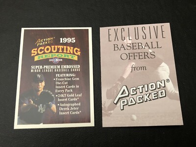 RARE HTF Action Packed Derek Jeter Pre Rookie RC Header Card And Booklet Yankees