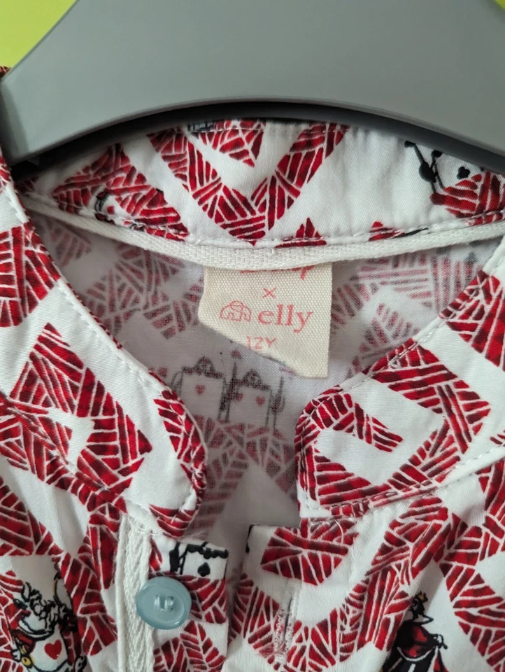 Camisa de algodón Elly para niños cuello mandarín Disney Alicia en el país de las maravillas edades 10-12 Foto 2 de 4