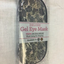 Spa Bella DELUXE GEL EYE MASK WARM or COLD RELIEF w/ Plush Leopard Print Lining