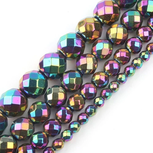 2 3 4 6 8 10 12mm Natural Hematite Faceted Round Loose Bead For Jewelry Making - Picture 43 of 57