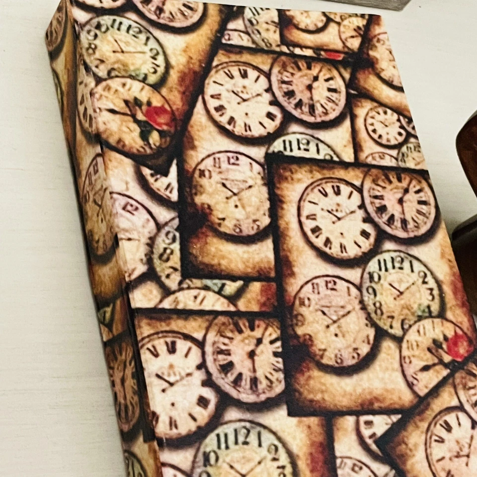 Handmade Journal Hard cover Book Vintage Clocks print Notebook, 7x5 Cotton paper - Image 3 of 4