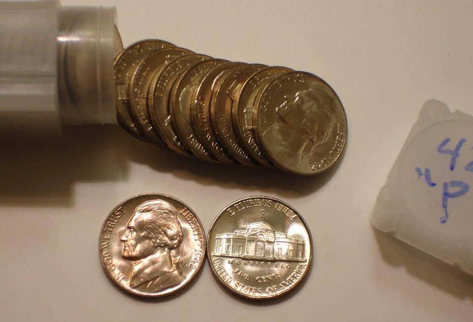 40 Pc Roll of 1942P SILVER Wartime Nickels Original GEM BU put Away in