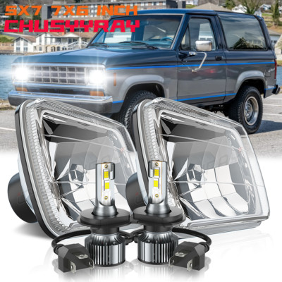 Fit Ford Bronco 1978-1986 Pair 5x7'' 7x6 inch LED Headlight Bulb Hi/Lo Beam light