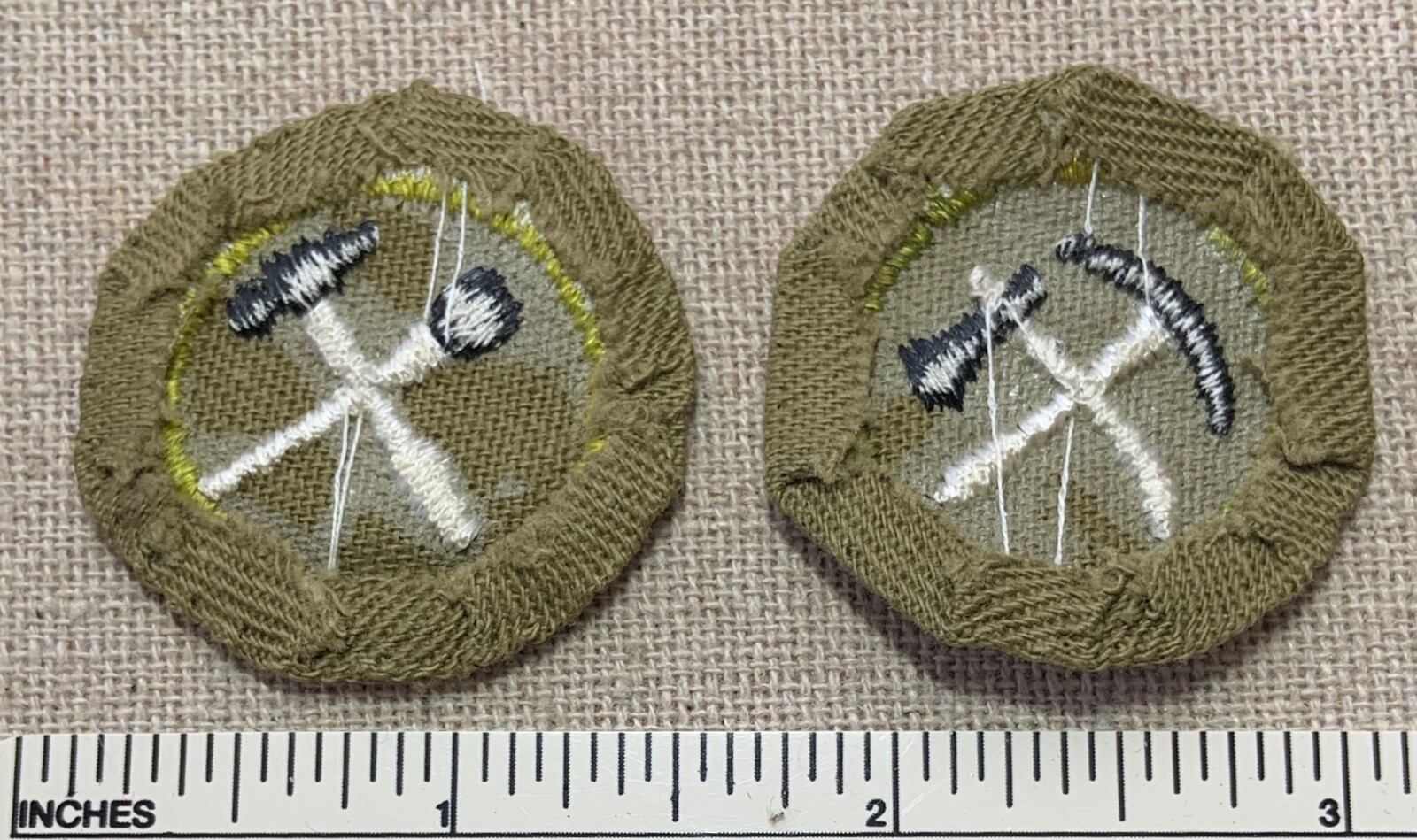 VTG 1940s PIONEERING & HOME REPAIRS Boy Scout Merit Badge PATCHES BSA