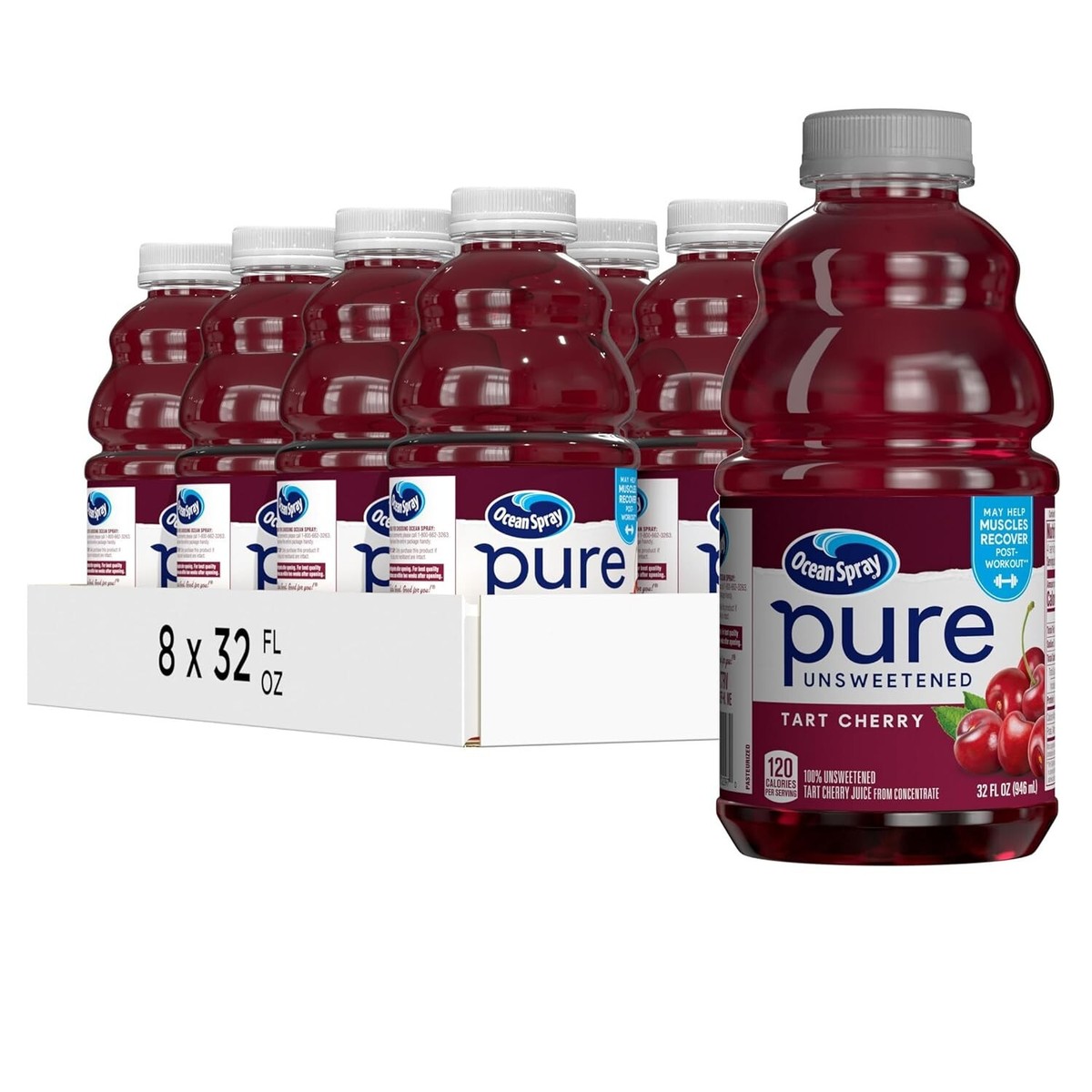 100% Pure Tart Cherry Juice, 32 Fl Oz Bottles Pack of for