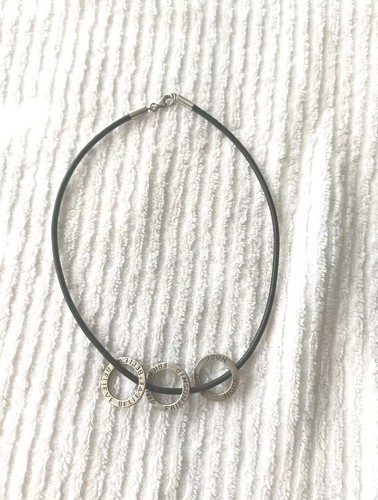 Damen 16 Zoll Halskette Lederband mit Sterlingsilber Hoffnung glaube...