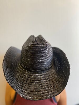Fame Straw Cowboy Hat by Free People, Black, One Size | eBay display picture 1