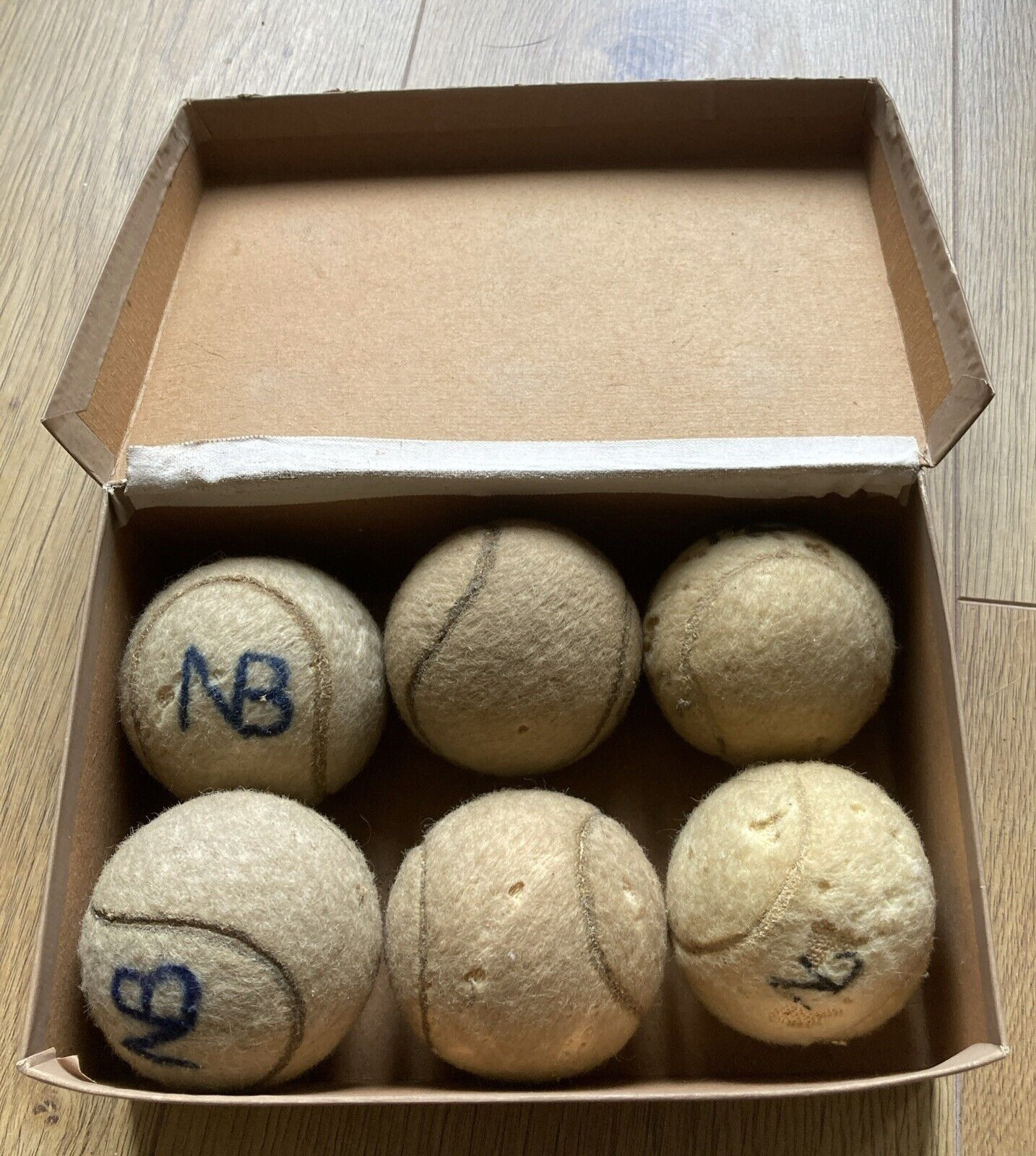 1950 Slazenger Vintage Tennis Ball Box, with 6 Balls, made in England! 15