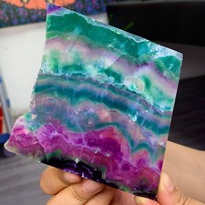 393g  Natural Beautiful Rainbow Fluorite Crystal Rough Stone Specimens Cure