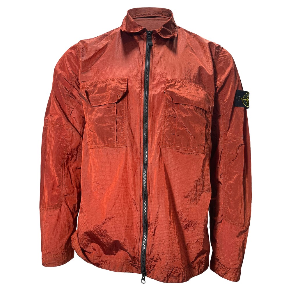 Stone Island Classic Overshirt Jacket In Nylon Men Orange Xl
