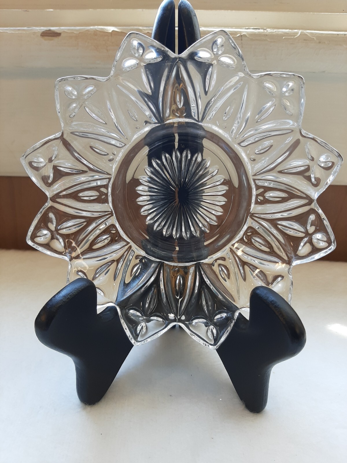 Federal Glass Vintage Clear Petal Pattern Flower Plate Dessert Bread Salad 5.5