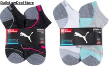 PUMA Ladies' No Show Sock, 10-pair Choose Black or White