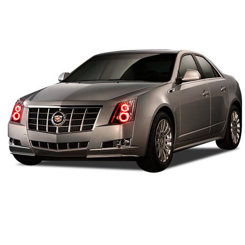 Kit de halo de faros de ojo de ángel rojo brillante para Cadillac CTS 08-13 - Imagen 2 de 3