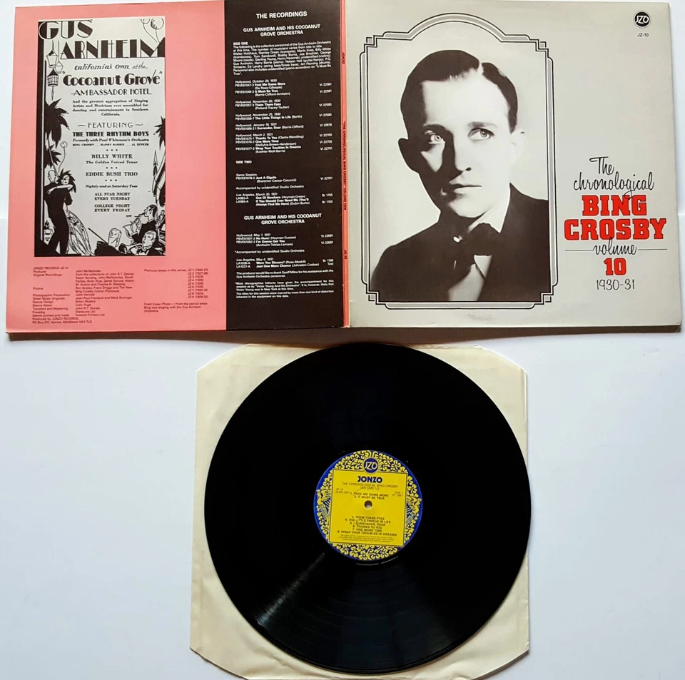BING CROSBY  Volume 10 1986 33 rpm LP Vinyl JONZO Record 1st Pressing Import UK - Image 3 of 4