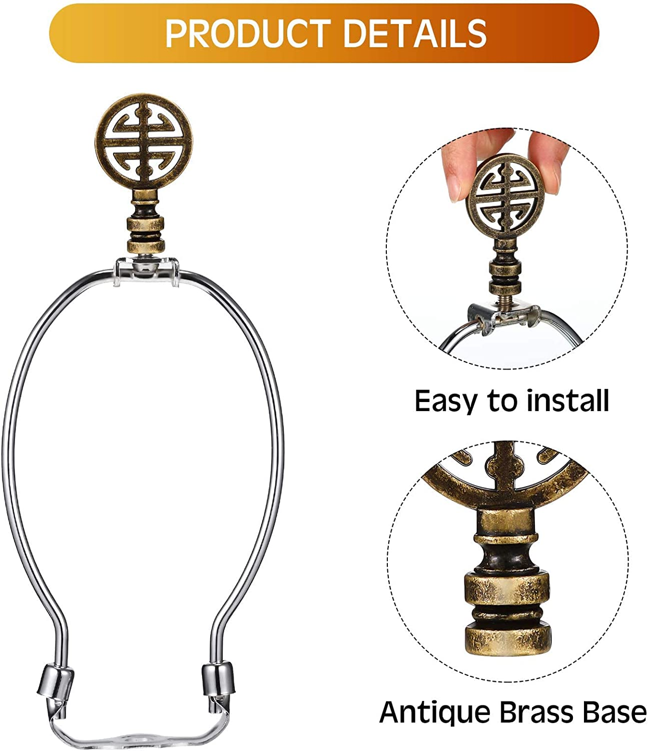 2 Pieces Brass Lamp Finial Oriental Lamp Shade Finial Asian Lamp Finial
