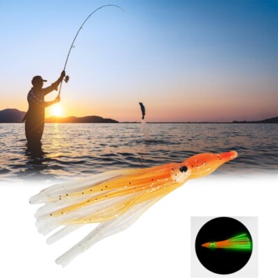 50Pcs Baits Fishing Lures Squid Skirts Glow Trolling Skirt Lures 5-12cm