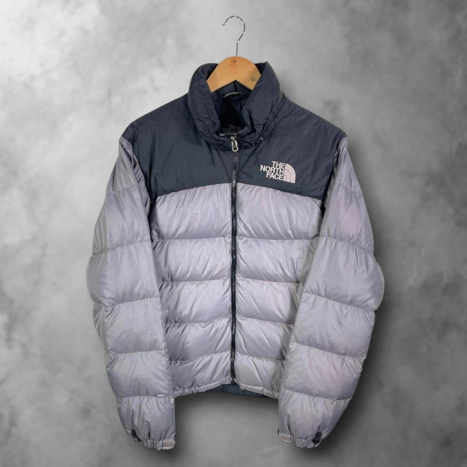 Grey Y2K The North Face Nupste 700 Puffer Jacket Men's S