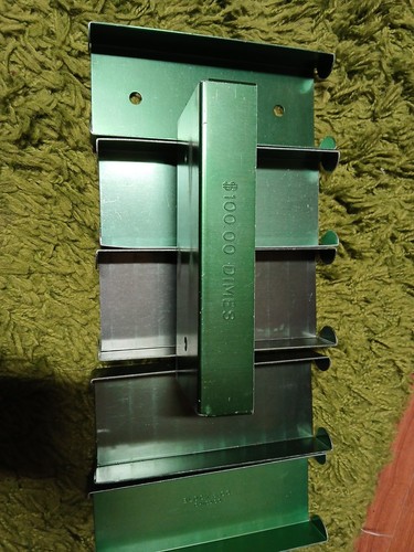 Green Aluminum Dime Coin Roll Storage Tray, Heavy-duty