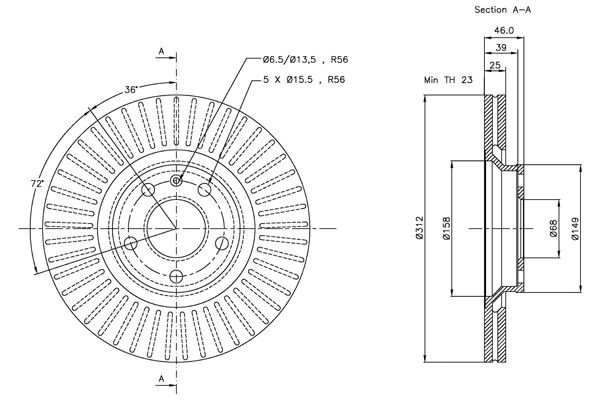 NK Pair of Front Brake Discs for Audi A4 TDi BVA 2.0 June 2006 to June 2008