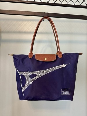 Limited Edition Longchamp Eiffel Tower Le Pliage in Navy 