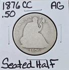 1876 CC Carson City Seated Liberty Half Dollar AG