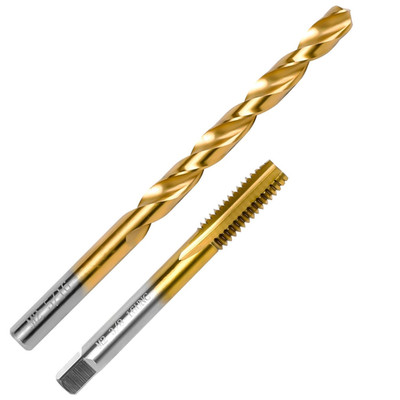 3/8''-16 UNC Tap and 5/16'' Drill Bit Kit, M2 HSS Drill and Tap Set, Combination