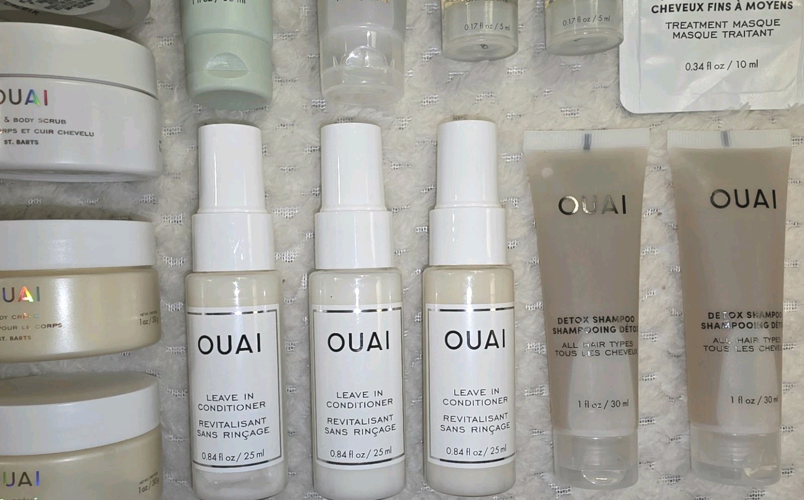 Ouai HUGE NEW LOT 14 Pieces Detox Shampoo Leave-In Conditioner Hair Oil Mask