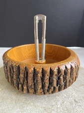 MCM Elwood Rusticware Nut Cracker Bowl Set