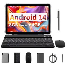 Android 10 Inch Tablet With Keyboard Mouse 8gb Ram 32 Gb ROM 6000mah Battery