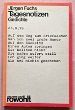 J&uuml;rgen Fuchs Tagesnotizen Gedichte DDR 1979 Rowohlt Erstausgabe