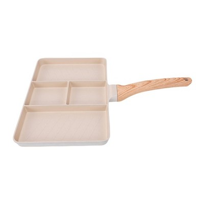 1-Nonstick Divided Grill Pan 4 Section Breakfast Pan Versatile Griddle Pan