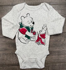 Baby Clothes Nwot Disney Jumping Beans Newborn Pooh Piglet Christmas Bodysuit