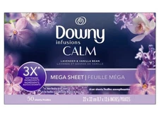 DOWNY CALM Lavender and Vanilla Fabric Softener 3X Mega Sheet 50 Count