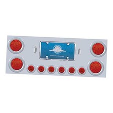 34666 Light Panel, Stainless Steel, Rear, Center, with LED 4" Reflector