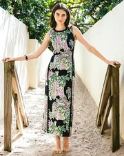 NWT Lilly Pulitzer Darlene Stretch Maxi Shift Dress in Onyx PB Toile, Size .NEW