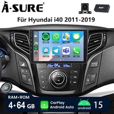 DAB+ KAM+ Carplay 4+64GB Android 15 Autoradio Für Hyundai i40 2011-2019 GPS NAVI