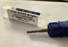 3/32 4 Flute Premium Carbide Single End Bright Uncoated End Mill Made in USA