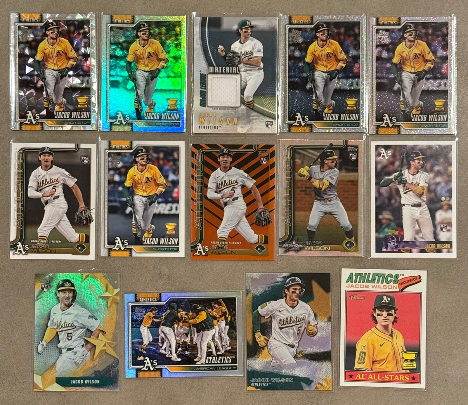 MLB BASEBALL TOPPS 2025/2026 JACOB WILSON CARD LOT OAKLAND ATHLETICS NO DUPES*